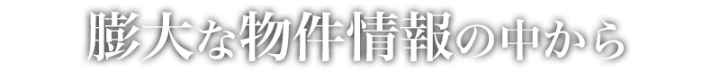 莫大な物件情報の中から